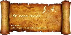 Jánosa Antal névjegykártya